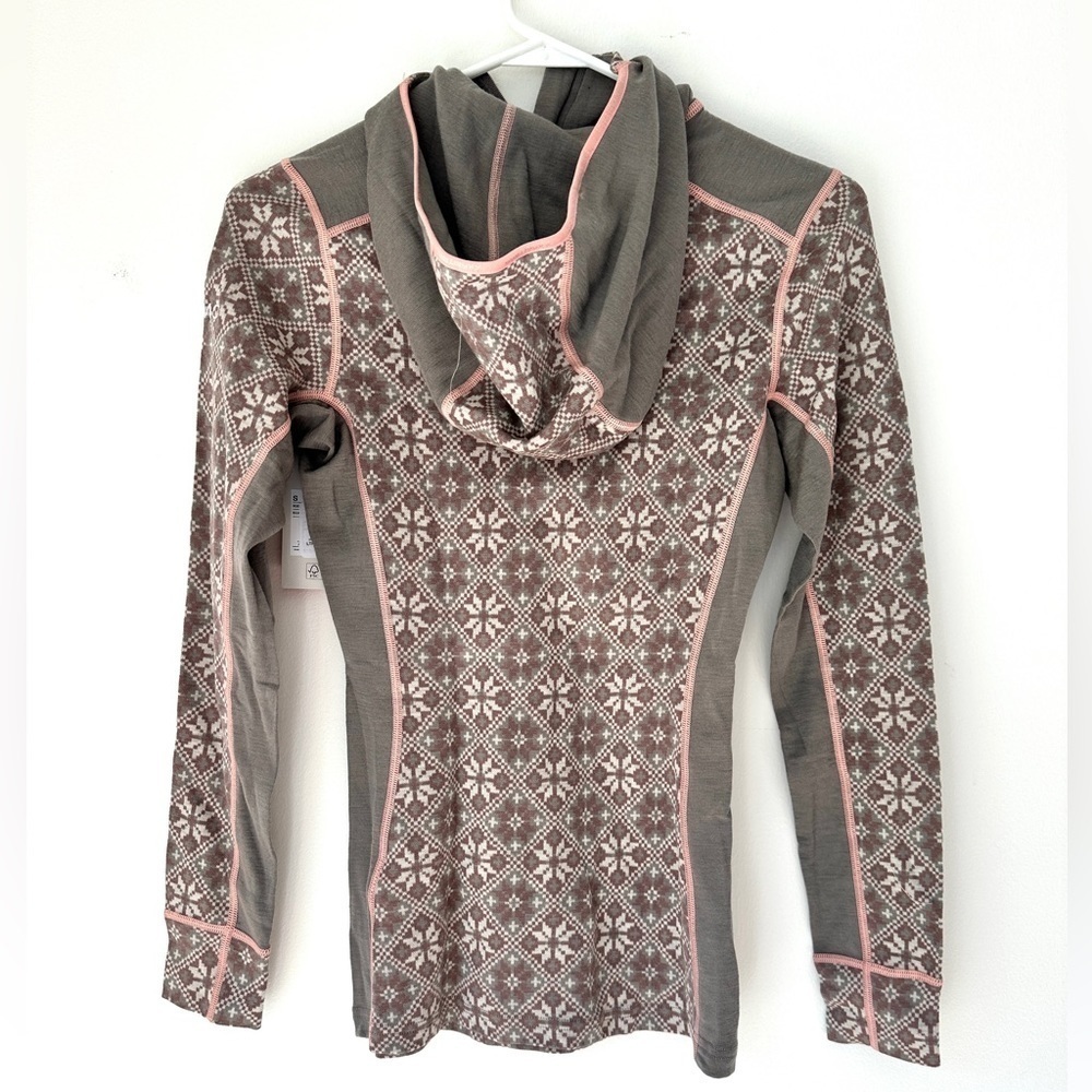 Kari Traa Rose Half Zip Baselayer Hoodie - 100% Merino Wool - Picture 4 of 6